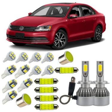 Imagem de Kit Lampadas Led Farol Baixo VW Jetta Teto Placa Farolete Ré