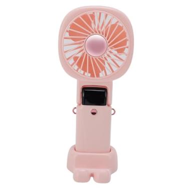 Imagem de Fã Portátil Portátil, Mesa 3 Em 1 Fãs Pequenos Pessoais Fãs Dobráveis ​​de fã USB e Função de Resfriamento do Banco de Energia para o Verão, Viagens, Praia, Montanhismo (Rosa)