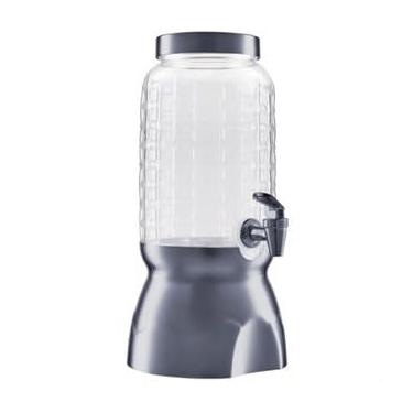 Imagem de Kit Dispensador De Suco De PláStico, Jarra Grande de 3,6L Para Bebidas(PRATA)