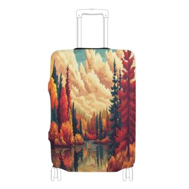 Imagem de Joisal Capa protetora de bagagem de paisagem de desenho animado compatível com capa protetora de mala de 45 a 81 cm aprovada pela Tsa, acessórios de bagagem resistentes a arranhões para viagens, Lindo