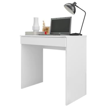Imagem de Mesa Escrivaninha Para Notebook 80cm Com 01 Gaveta Branco