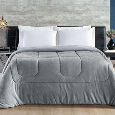 Imagem de Coberdrom Allure Queen Manta Plush + Malha 1 Peça Cinza