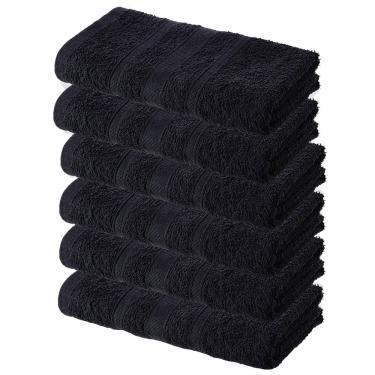 Imagem de Kit 06 Toalhas Salão De Beleza, Barbearia 45X80Cm Preta