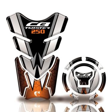 Imagem de Kit Protetor Tanque Adesivo Moto Honda Twister Acima 2018 Laranja Laranja