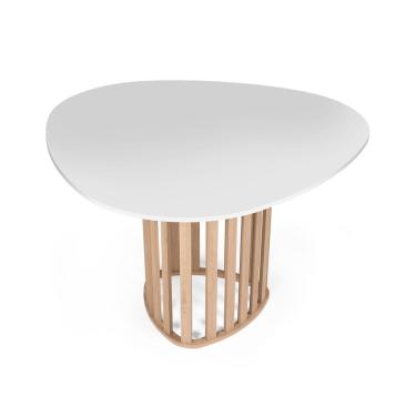 Imagem de Mesa De Jantar Orgânica 4 Lugares 120x118cm Branco/jade - Straub Web