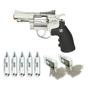 Imagem de Revólver Pressão Co2 Full Metal Rossi 708s 2,5 4,5 Kit