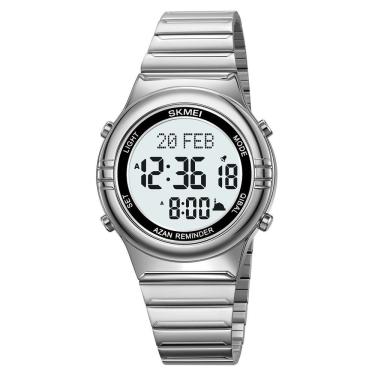 Imagem de Relógio Digital Masculino Fashion Da Skmei Com Cronômetro Função De Data Resistência À Água Prateado