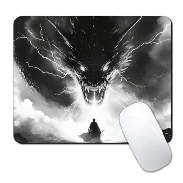 Imagem de Mouse pad personalizado samurai japonês, design de mouse pequeno texturizado ultra suave com base de borracha antiderrapante, mouse pad de desenho animado anime dragão computador para PC e laptop sem