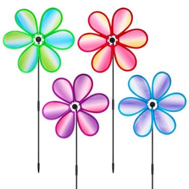 Imagem de yuuzue Peças De Cata-Ventos Para Jardim E Quintal, 11" Coloridos, Gramado, Flores Decorativas, Moinhos Vento, Brinquedos Crianças, Decoração Ao Ar Livre, Presentes