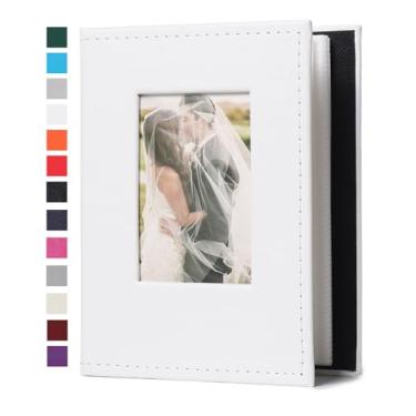 Imagem de RECUTMS Álbum De Fotos 4X6 Com 52 Bolsos, Couro Pequena Capacidade E Janela Frontal, Cada Pacote Contém Verticais Para Família, Casamento, Bebê, Criança (Branco)