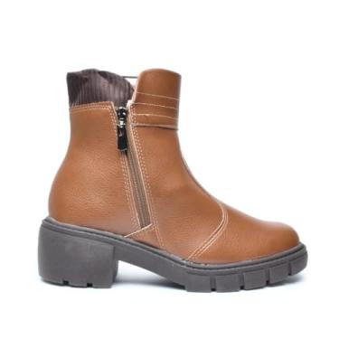 Imagem de Bota Cano Curto Tratorada Baixa Zíper Beira Rio (Caramelo, BR, Adulto, Numérico, 35)