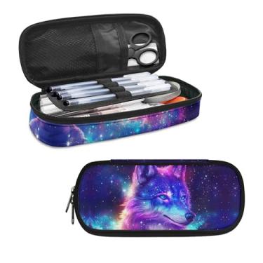 Imagem de HELLHERO Estojos Galaxy Wolf Para Crianças, Meninas, Meninos, Bolsa Resistente Canetas, Caixa De Papelaria, Mulheres, Homens, Escola, Escritório, Formatura, Presentes Aniversário