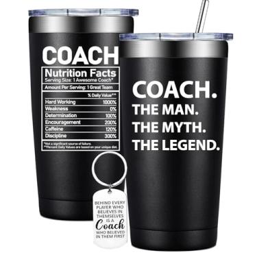 Imagem de BIRGILT Coach Gifts for Men - Coach the Man the Myth the Legend Coach Gifts - Coach Men Gifts for Basketball, Futebol, Softball, Academia, Tênis, Beisebol - Copo Coach de 590 ml