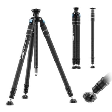 Imagem de SIRUI Tripé de viagem de fibra de carbono SVS60, tripé de câmera compacta profissional de 164 cm, ajuste rápido de altura em um passo, design de monopé modular, carga máxima 8 kg/17,6 lbs