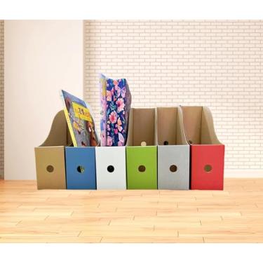 Imagem de ZaoFem Porta-arquivos de revista, pacote com 6, organizadores de mesa coloridos para livros e documentos, várias cores (6)