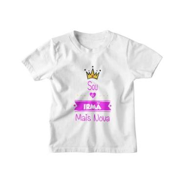 Imagem de Camiseta Sou a Irmã Mais Nova algodão Infantil Branca - Del France, 02