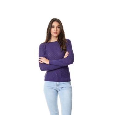 Imagem de Blusa feminina tricot inverno -363 mimo malhas - MIMO MALHAS , Roxo, M