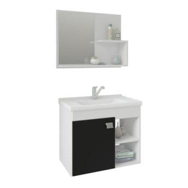 Imagem de Conjunto Armário Para Banheiro 100% MDF Bia Com Espelheira E Pia Mgm M