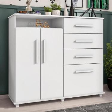 Imagem de Cômoda com 4 Gavetas 2 Portas Nugel Branco - CASA H