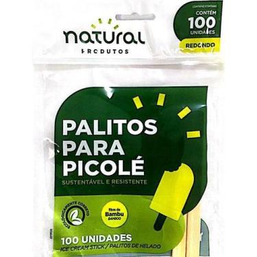 Imagem de 500 Palito de Picolé Artesanato de Bambu - Natural