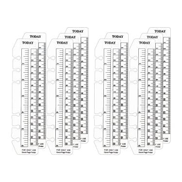 Imagem de Pacote com 10 réguas de plástico transparente de 17,78 cm para fichário A6 de planejamento de 6 furos, régua de encaixe e marcador de página divisor de página de medição de régua de hoje