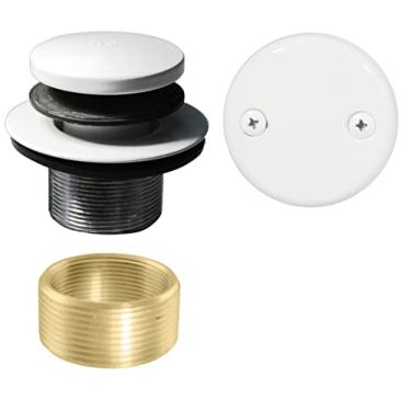 Imagem de Escorredor universal de ponta de reposição de rosca fina ou grossa Westbrass com placa de 2 furos, latão polido, D93K-01, Powder Coat White