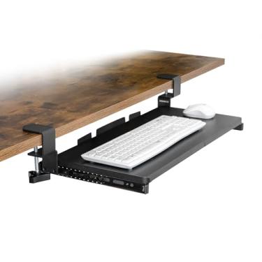Imagem de Mount-It! Bandeja de teclado embaixo da mesa com suporte de grampo C extra resistente (61 cm x 28 cm)