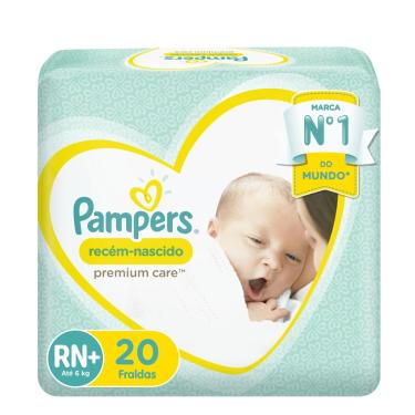 Imagem de Fraldas Pampers Recém-Nascido Premium Care RN+ 20 Unidades