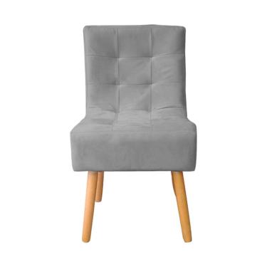 Imagem de Cadeira Poltrona Sala de Jantar Penteadeira Reforçada Decorativa Liz Suede