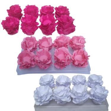Imagem de Forminhas para Doces Finos, 120 Unidades, para Festas, Casamento e Aniversário (Rosa Pink/Rosa Claro/Branco)