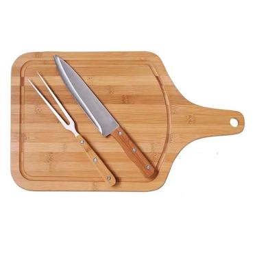 Imagem de Mor - Conjunto Churrasco Bamboo Tábua 30Cm X 50Cm Com Alça