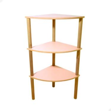 Imagem de Estante Multiuso 3 Prateleiras de Canto 95x40x40 - Beto Moveis, ROSA