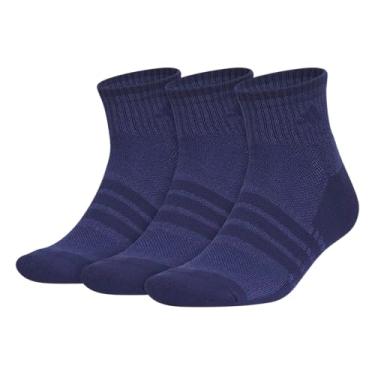 Imagem de adidas Pacote com 3 meias masculinas acolchoadas x 4, Tech Indigo Azul/Azul Escuro, G