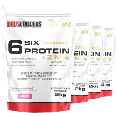 Imagem de Kit 4x Six Protein Advanced com Zinco, Magnésio e Vitamina B6 2kg - Bodybuilders (Médio, Morango)