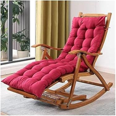 Imagem de Balanço Interno Ao Ar Livre, Cadeira De Balanço De Praia Dobrável De Madeira Mais Confortável, Cadeiras De Lounge De Pátio, Com Apoio De Braço Almofada De Massagem Nos Pé, Brown