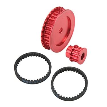 Imagem de de Transmissão de Transmissão de Transmissão de Correia RC de Engrenagem de Transmissão de Alumínio Substituição de Engrenagem de Liga de Alumínio 12t 30t RC Crawler (Vermelho)
