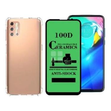 Imagem de Kit Capa Anti Impacto Motorola Moto G9 Plus + Pelicula De Cerâmica 9D 
