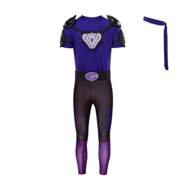 Imagem de Dodgeball White Goodman Cosplay Fantasia Adulto Roxo Cobras Jersey Roupa Esportiva de Halloween para Homens