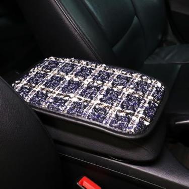 Imagem de MINGZAIQIPEI Protetor de almofada de console central de carro, capa de caixa de assento de apoio de braço guingão confortável / almofada universal para acessórios de almofada Auto/SUV (7)
