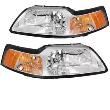 Imagem de Lâmpada de neblina esquerda direita LED luz diurna frontal LED conjunto de farol lâmpada de canto ampla compatível com Mustang 1999-2004 FO2503160 (esquerda)