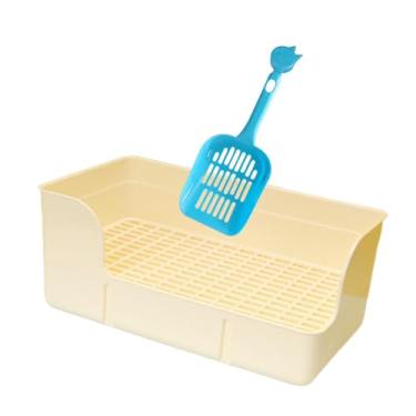 Imagem de KiBcsLic Areia de para gaiola, caixa de banheiro de canto, ratos, anti-respingos, furão, porquinho-da-índia, bandeja para penico, mictório, Branco