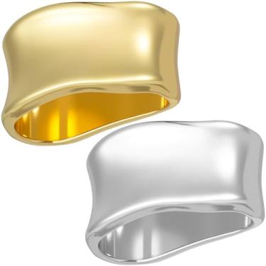 Imagem de Winsyison 2 peças de anel de lenço de seda, clipes de xale de seda de metal, cachecol geométrico minimalista, fivela deslizante, broches, acessórios de roupas para mulheres - ouro e prata