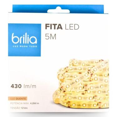 Imagem de Fita led dimerizável 4,8w/m 2700k ip65 12v luz quente 5m - brilia