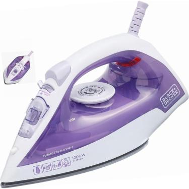 Imagem de Ferro Passar Roupa Vapor Seco Black+Decker FX1050 1200W Base Antiaderente 15g/min Reservatório 240ml Roxo