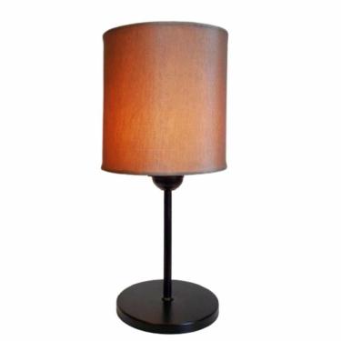 Imagem de Abajur Cabeceira Para Quarto Cilíndrico Vivare Md-2010 Cúpula em Tecido - Bivolt