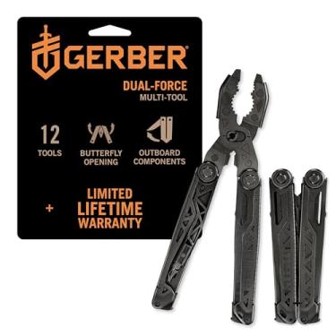 Imagem de GERBER Gear Dual-Force - Alicates resistentes com cortador de arame, descascador de fios, faca e mais - Alicate multiferramenta premium - preto