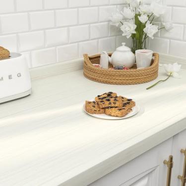 Imagem de Stickyart Papel de parede bege para contato de madeira para descascar e colar papel de parede autoadesivo em creme de madeira para armários papel de parede creme de madeira removível para armários