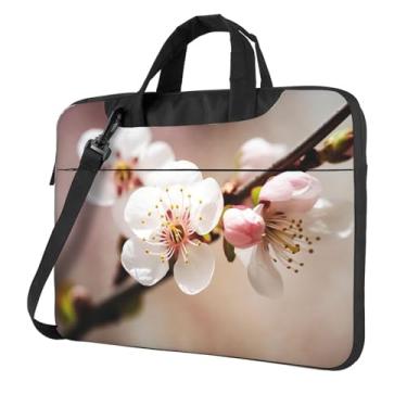 Imagem de Capa protetora para notebook com flor de cerejeira à prova de choque, bolsa portátil para laptop masculina e feminina, Preto, 13 inch