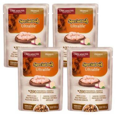 Imagem de Kit 4 Sachê Special Dog Ultralife Adultos Sabor Frango - 100g
