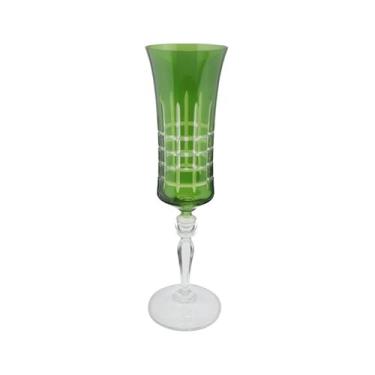 Imagem de Taça para champanhe lapidada em cristal ecológico 190ml A25cm cor verde - Full Fit